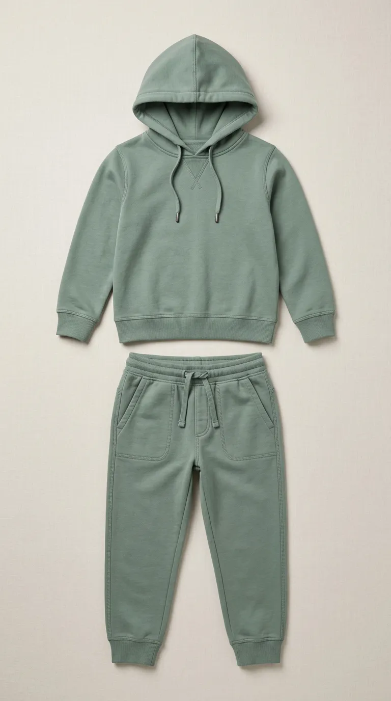 Unisex Çocuk Pamuklu Sweatshirt & Alt Eşofman Takımı - Yumuşak Dokulu & Rahat Kalıp